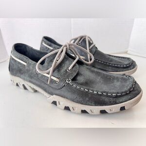 Ferrini Mens Smoky Lace Up Leather Loafers Casual Boat Shoes Size 8.5